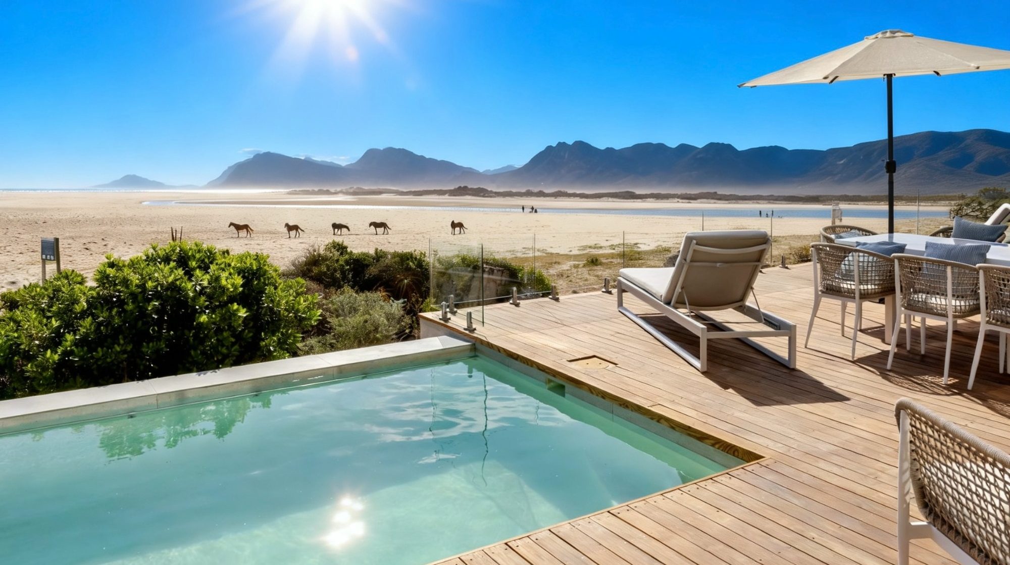 Where the lagoon meets the ocean — your private retreat near Hermanus MBIZI lagoon house overlooking Bot River Lagoon and the Atlantic Ocean near Hermanus