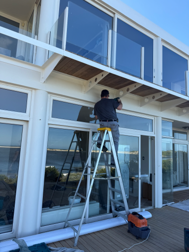 Renovation work on the exterior of MBIZI lagoon house in Hermanus — shaped with care and intention