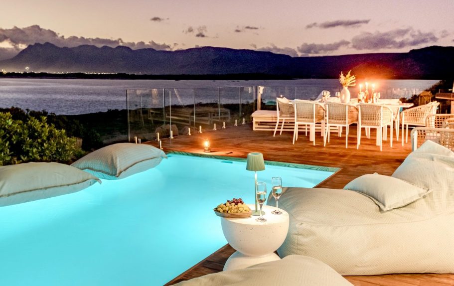 Outdoor wine and food experience at MBIZI lagoon house, Hermanus
