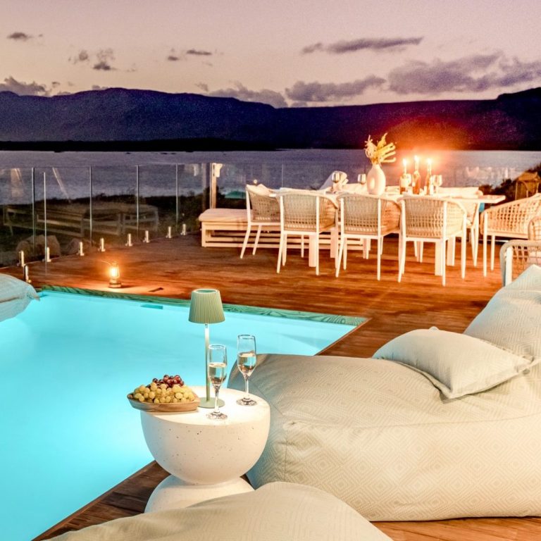 Outdoor wine and food experience at MBIZI lagoon house, Hermanus