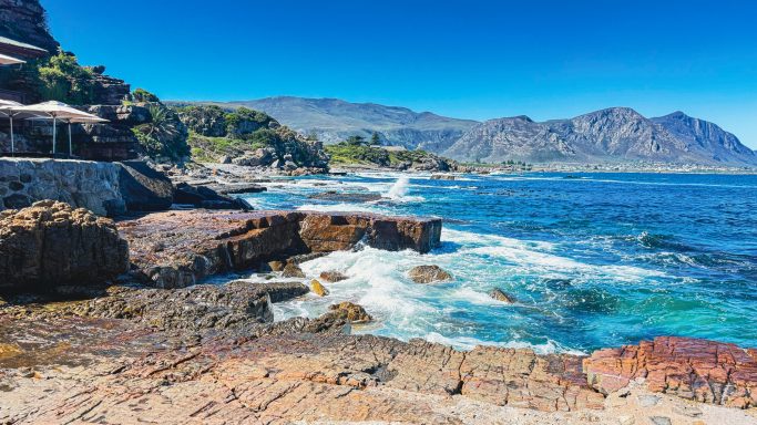 Unspoilt Atlantic Ocean beach near Hermanus, South Africa — minutes from MBIZI lagoon house