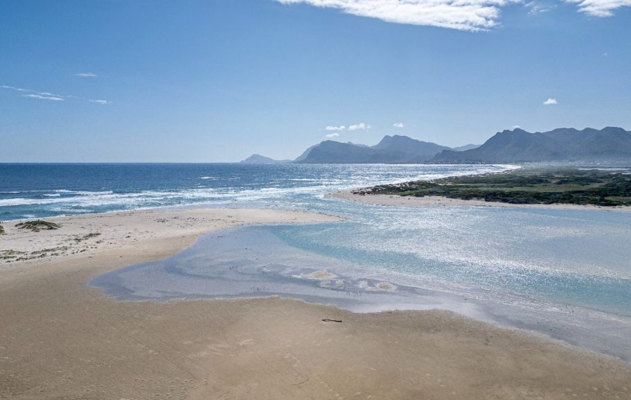 Wide open landscape around Fisherhaven and Bot River Lagoon in the Overberg, South Africa