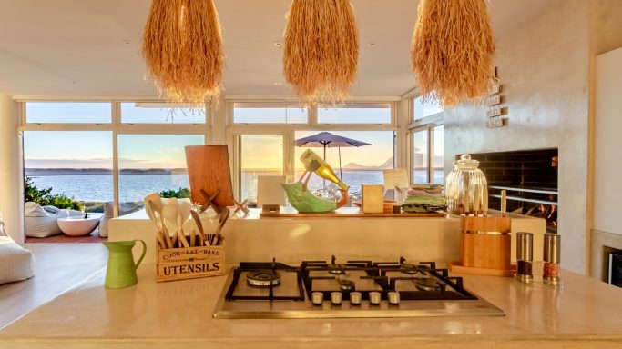 Outdoor dining at wine estate in the Overberg region South Africa